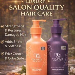Royale Hair Rescue Shampoo & Conditioner Set Keratin Argan Oil Anti-Frizz NEW